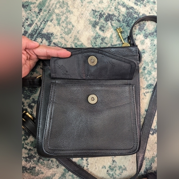 Vintage FOSSIL 1954 Black Leather Shoulder Bag 70582 - Picture 6 of 6